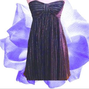 EXPRESS A line strapless silky cocktail dress